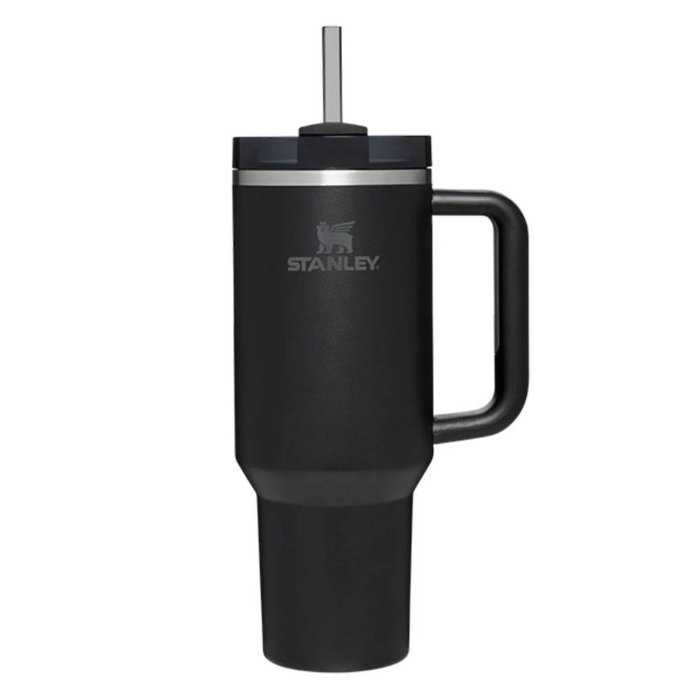 Stanley The Quencher H20 Flowstate Tumbler 40 oz Black Stainless Steel Straw